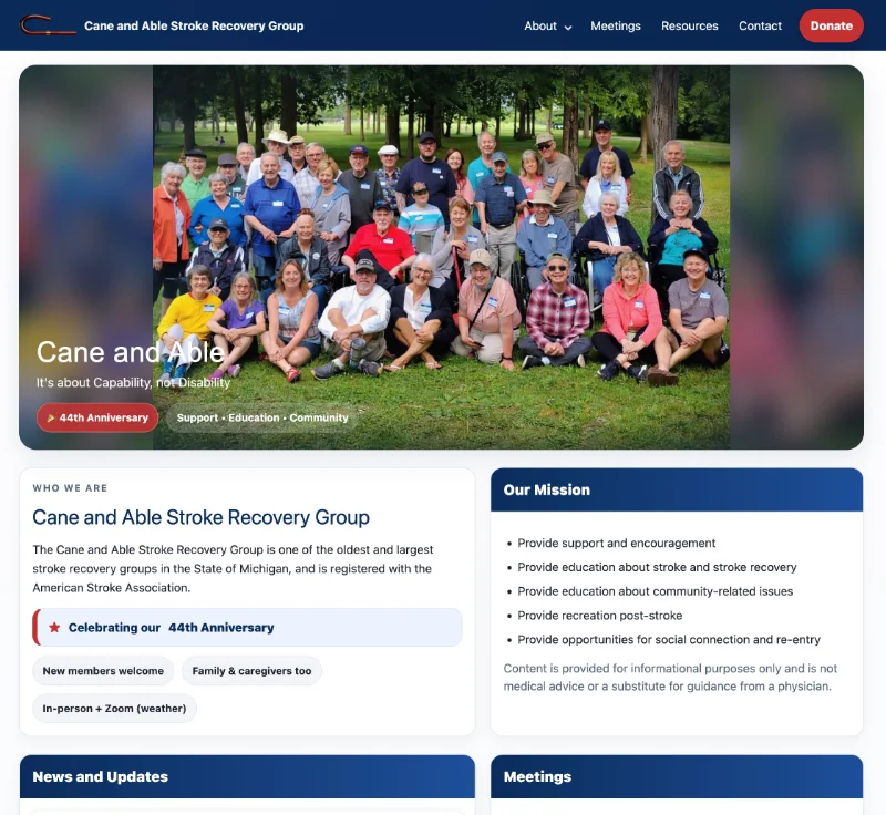 new website homepage