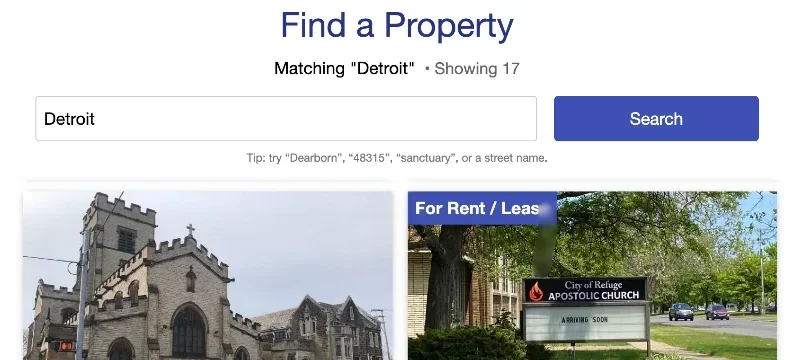 search results listing